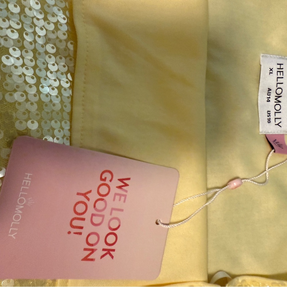 Hello Molly Glittering Yellow Mini Skirt - Picture 3 of 5